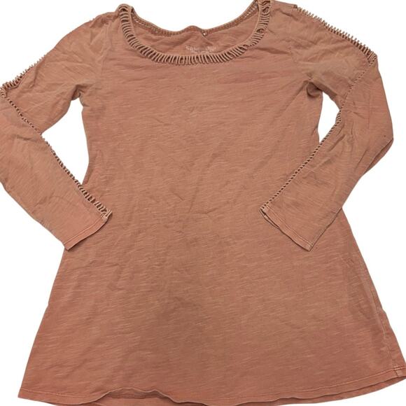 Soft Surroundings Top Womens X Small Orange Eyelet Details Tunic Cotton - Picture 1 of 8